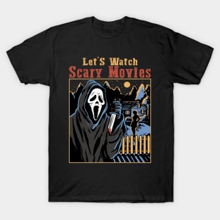 Halloween Let’S Watch Scary Movies Ghost Series T-Shirt